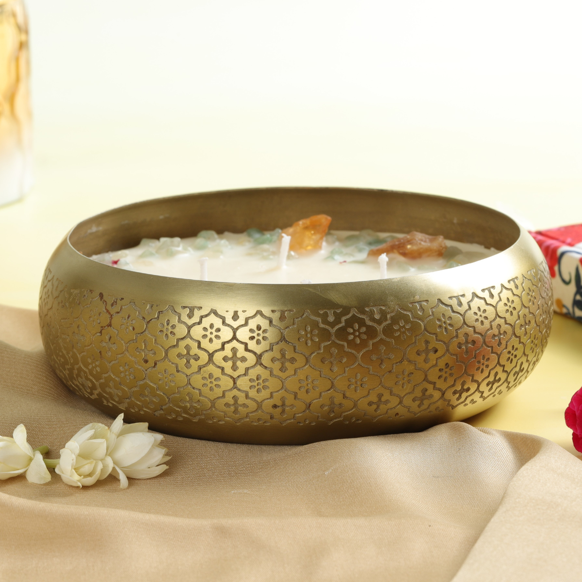 Handcrafted beautiful soy wax scented candle for Diwali gifting