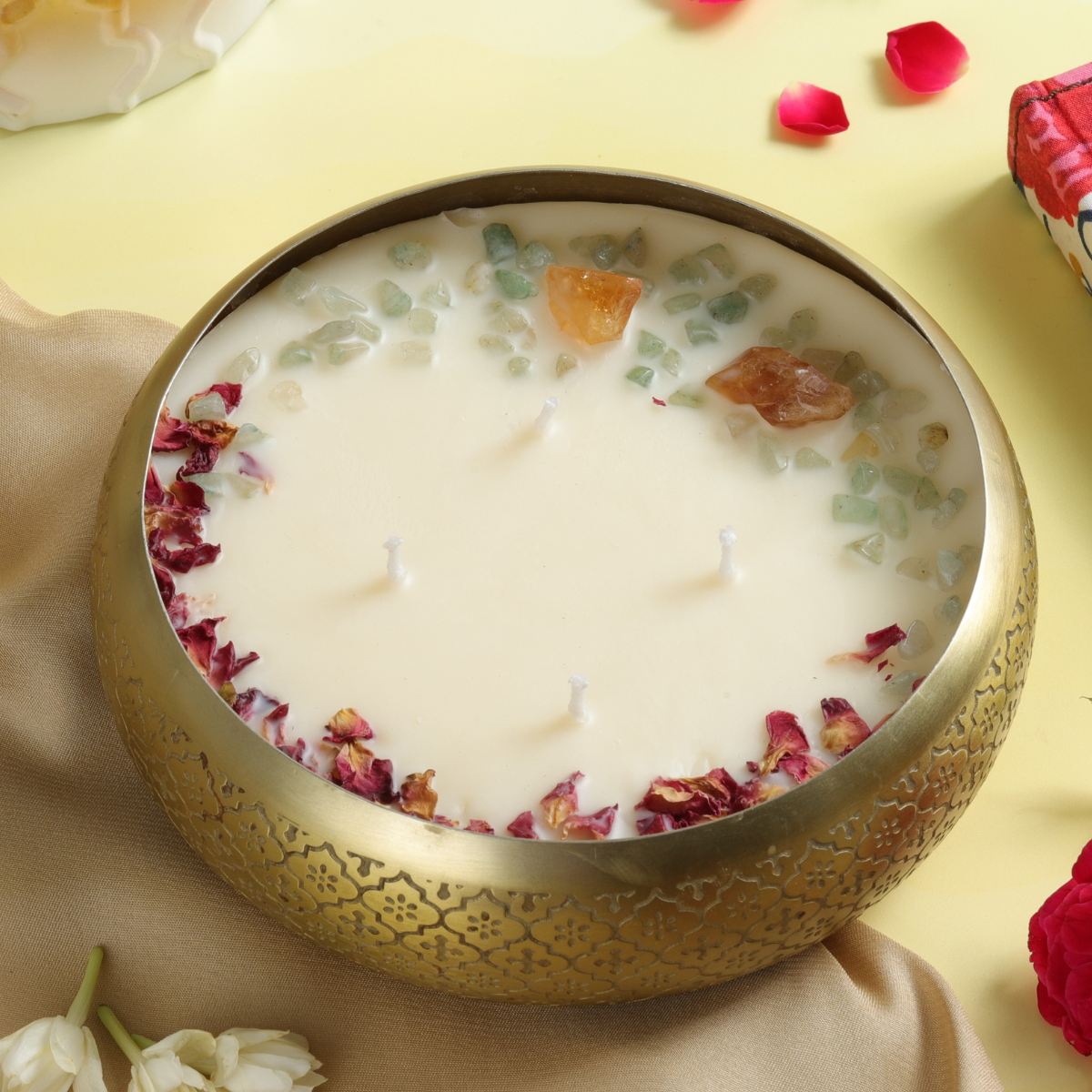 Abundance themed candle for Diwali. 100% soy wax and scented