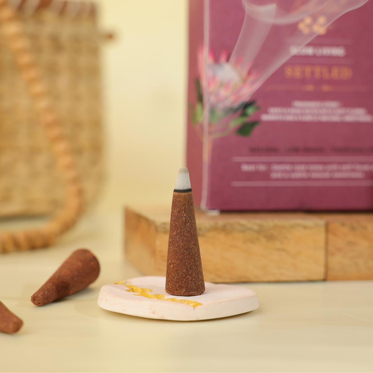 SETTLED-INCENSE CONES-TOP NOTES-GENTLE ROSE (32 pcs)