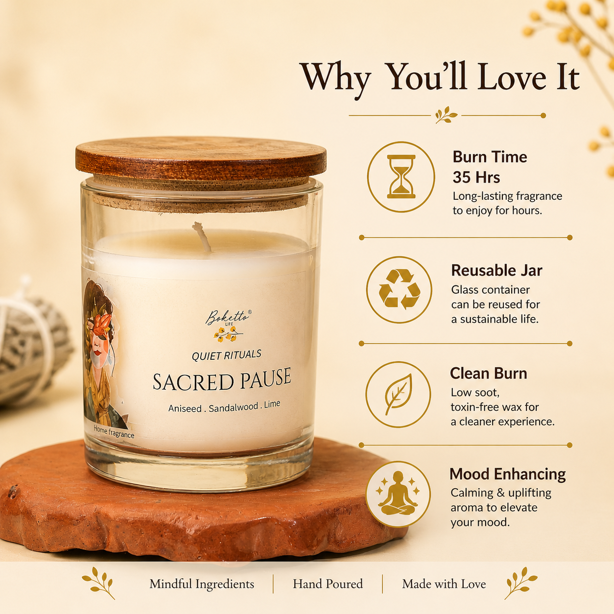 Sacred Pause Candle – Aniseed, Sandalwood & Lime
