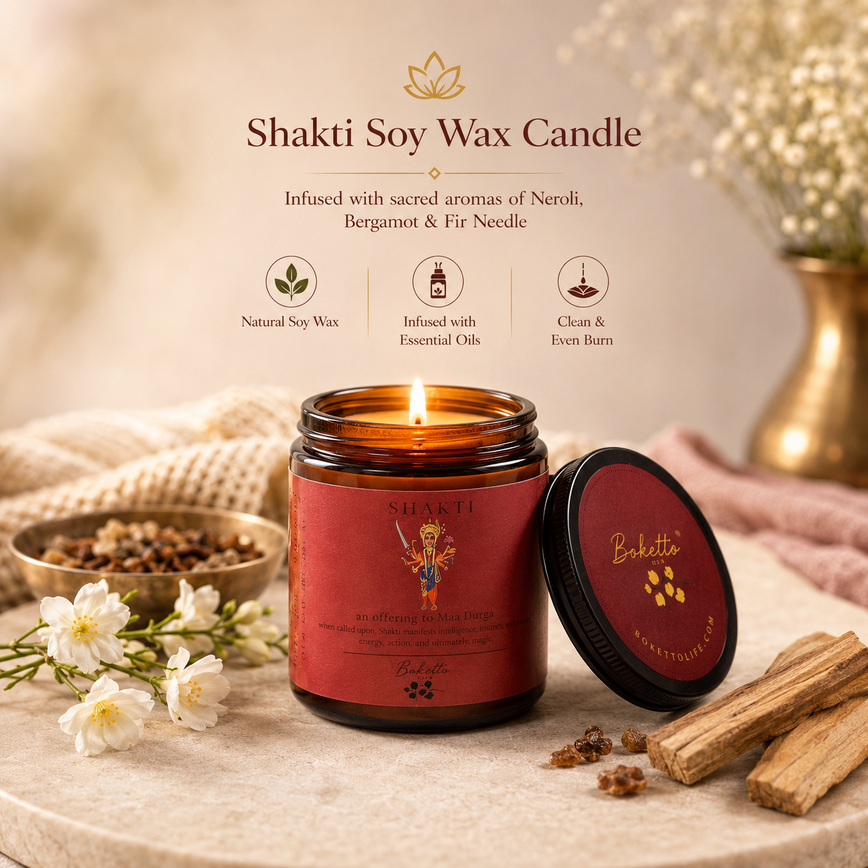 Soy wax candle - Manifestation Candle - Shakti
