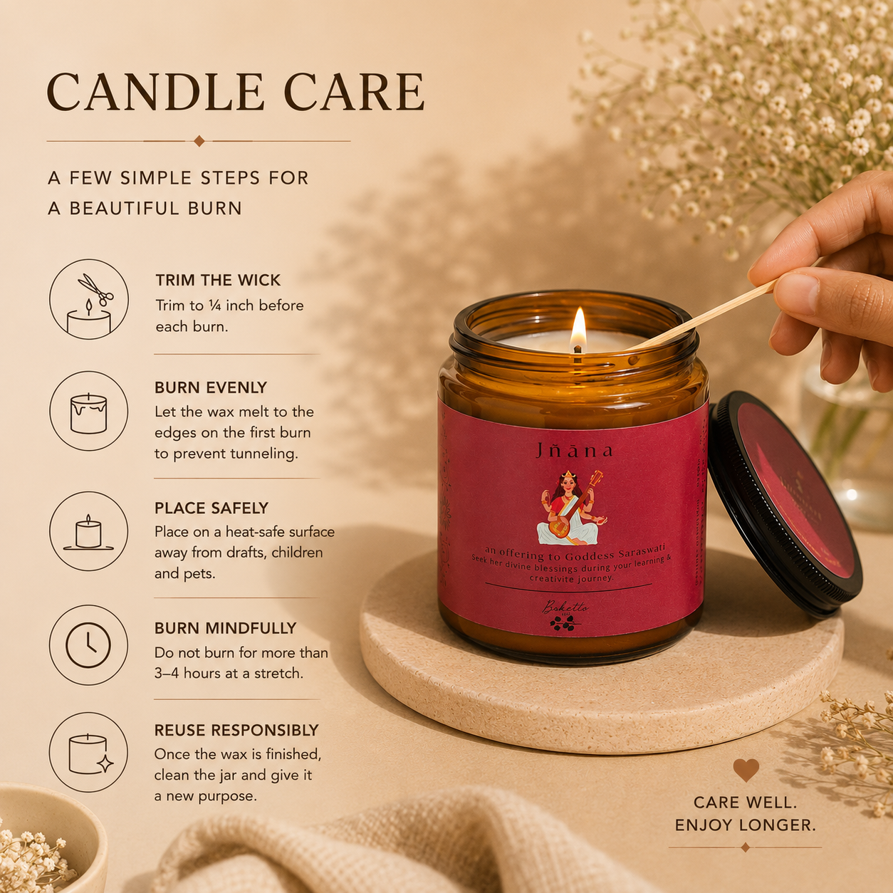 Soy wax candle - Manifestation Candle -  Jñāna