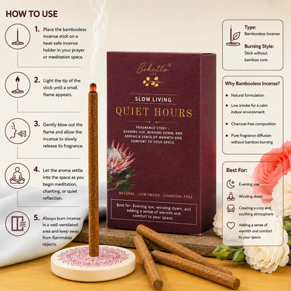 QUIET HOURS BAMBOOLESS- TOP NOTES DEEP SANDALWOOD WITH WARM WOODY RICHNESS (30 STICKS)
