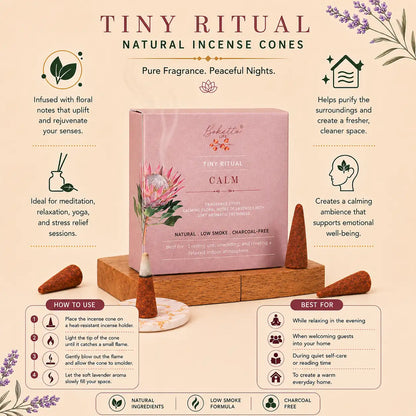 CALM-INCENSE CONES -TOP NOTES -CALMING HERBAL LAVENDER (32 pcs)