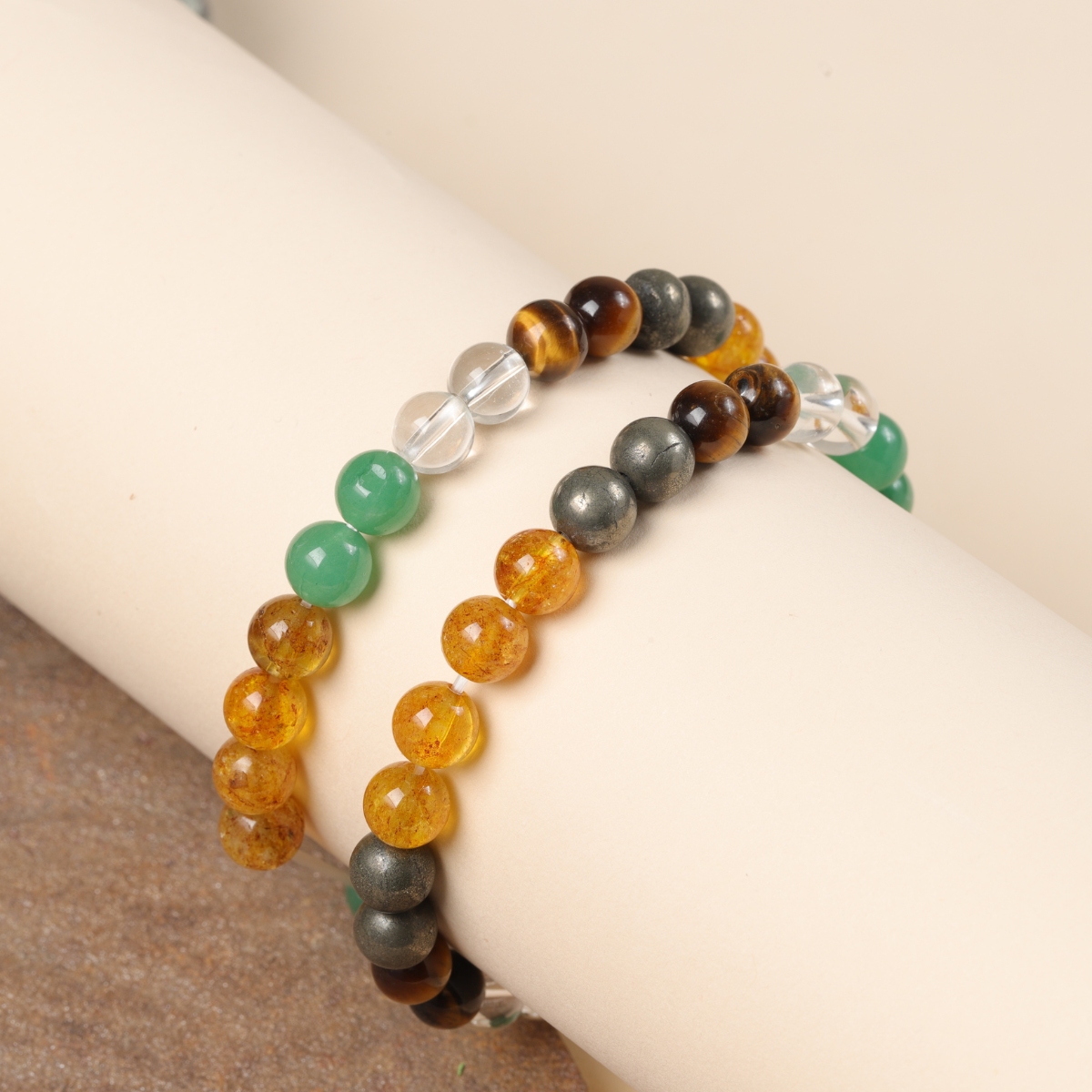 Healing crystal bracelet for abundance and luck.