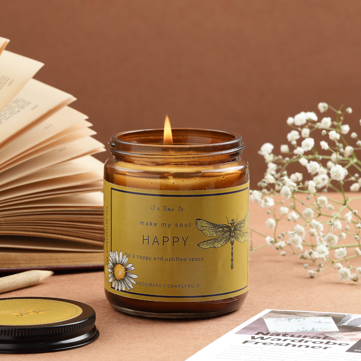Soy wax candle - Meditation Candle - Happy