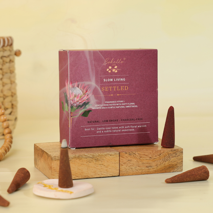 SETTLED-INCENSE CONES-TOP NOTES-GENTLE ROSE (32 pcs)