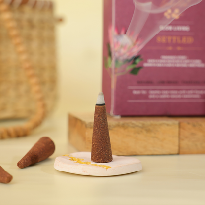 SETTLED-INCENSE CONES-TOP NOTES-GENTLE ROSE (32 pcs)