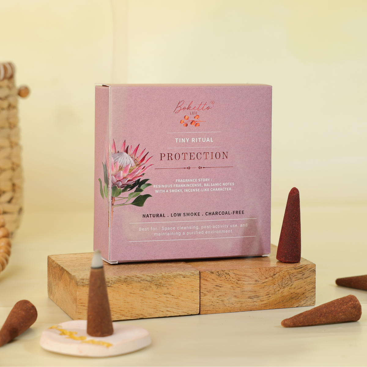 PROTECTION-INCENSE CONES-TOP NOTES- RESINOUS FRANKINCENSE (32 pcs)