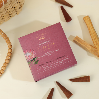 INNER EASE-INCENSE CONES-TOP NOTES-CLEAN,SOFT MUSK (32 pcs)