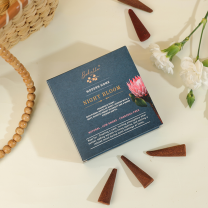 NIGHT BLOOM – INCENSE CONES-TOP NOTES RICH FLOVER RAAT RANI ( 32 pcs)