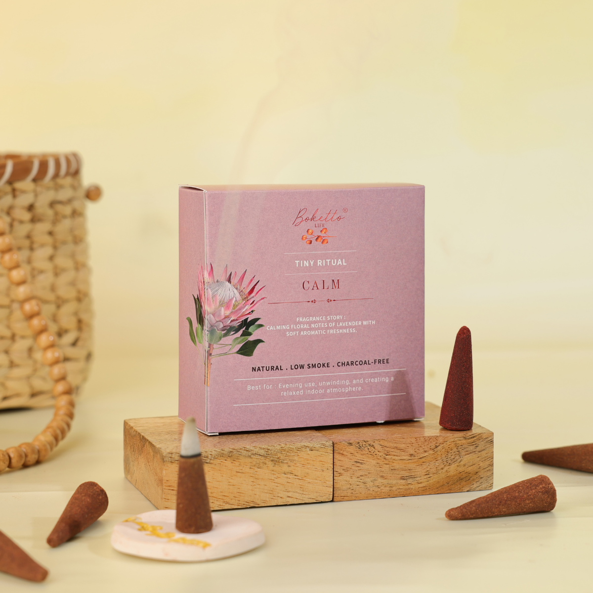 CALM-INCENSE CONES -TOP NOTES -CALMING HERBAL LAVENDER (32 pcs)