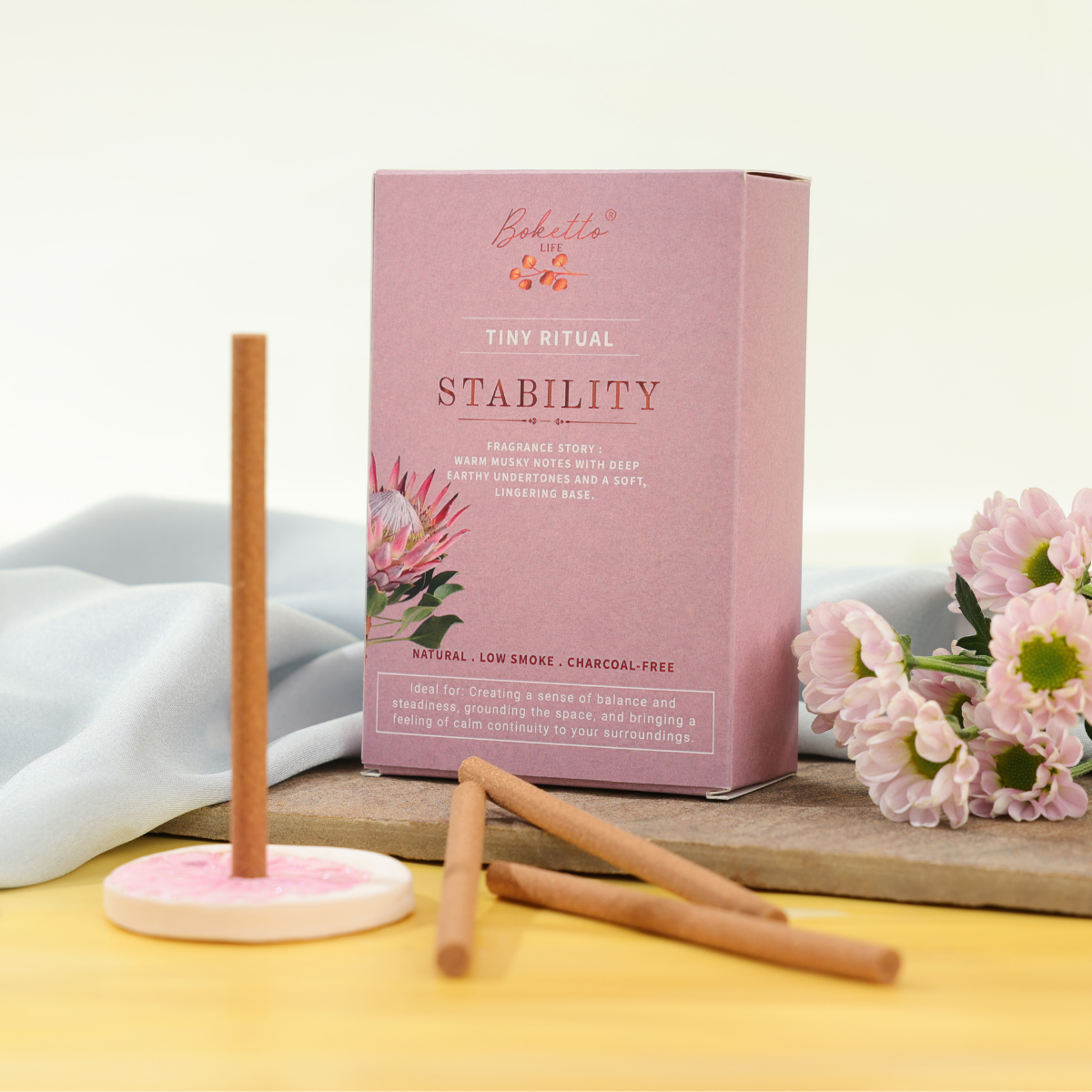STABILITY BAMBOOLESS INCENSE- TOP NOTES-EARTHY SOFT KASTURI (MUSK)(30 pcs)