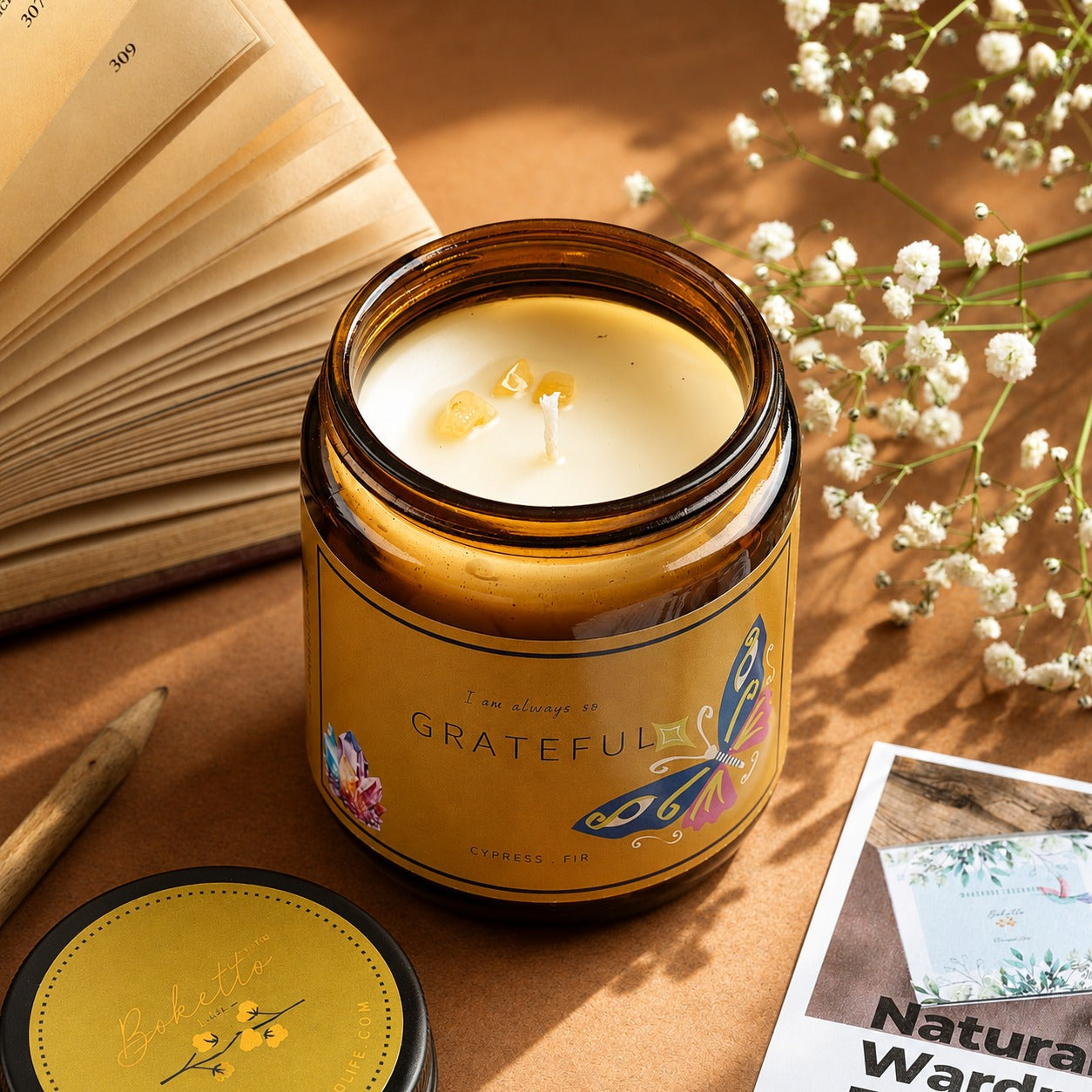 Soy wax candle - Meditation Candle - Grateful