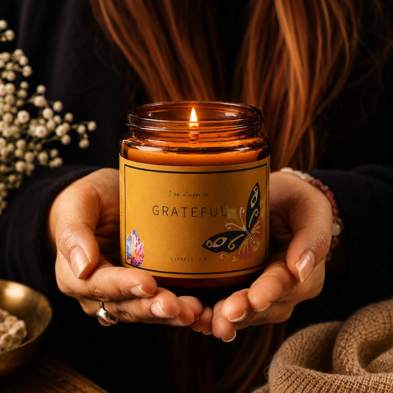 Soy wax candle - Meditation Candle - Grateful