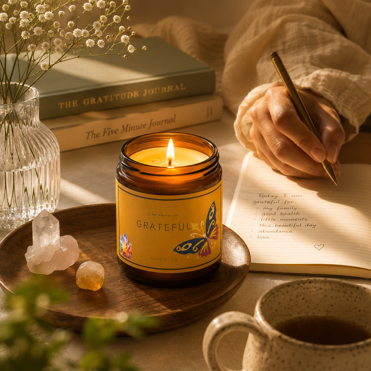 Soy wax candle - Meditation Candle - Grateful