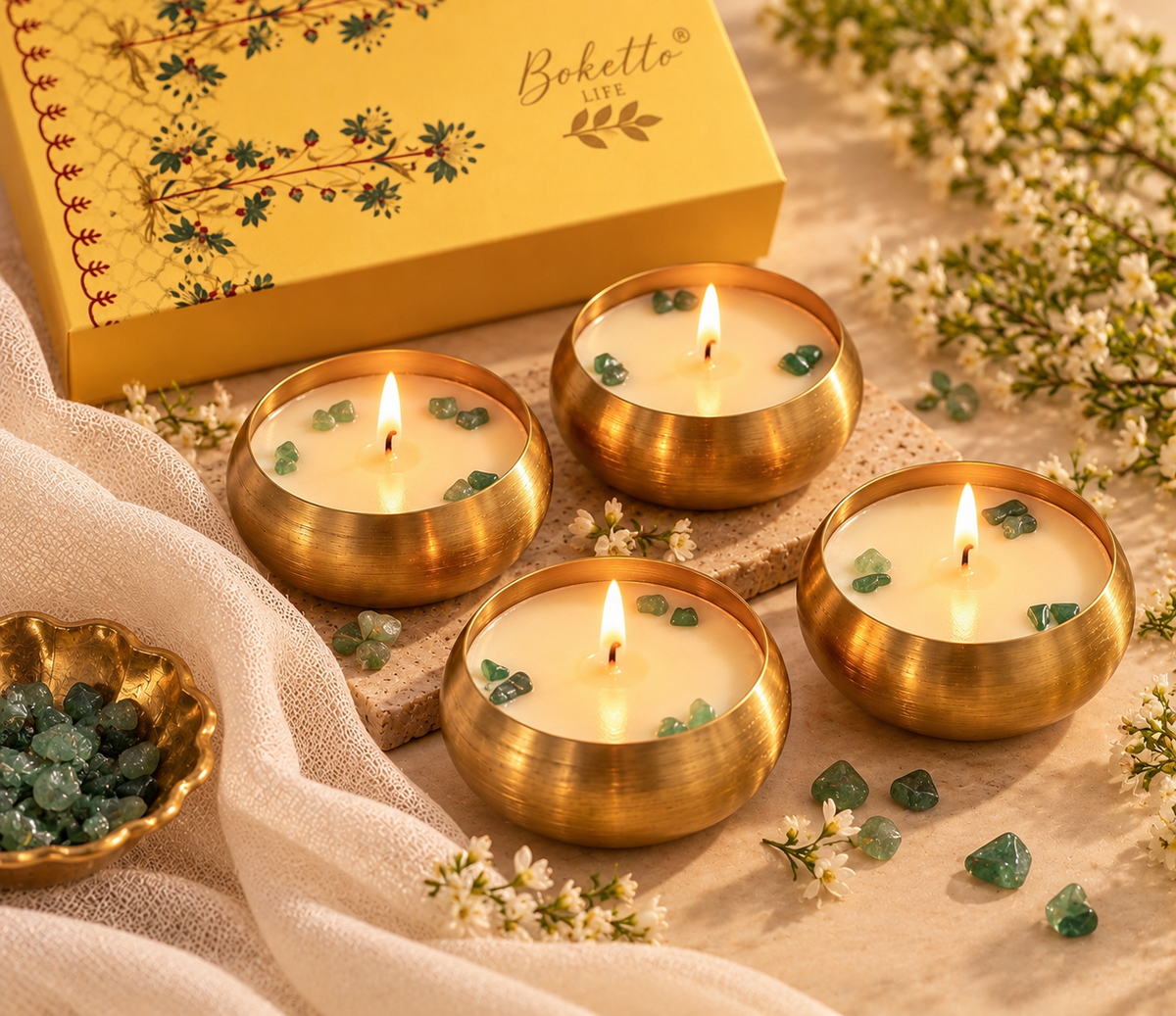 Amber Umang Candle - Set of 4