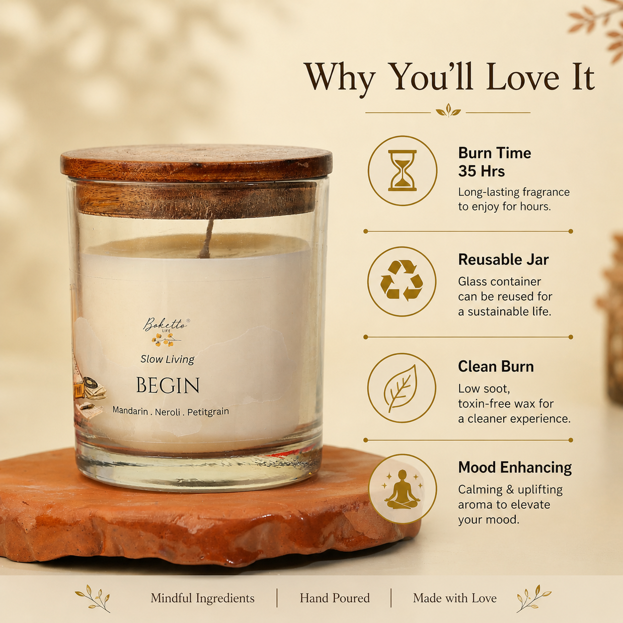 Begin Candle – Mandarin, Neroli & Petitgrain