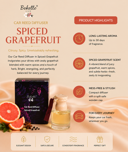 Car Reed Diffuser – Spiced Grapefruit