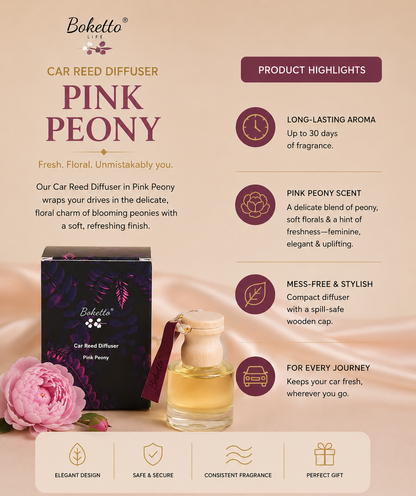 Car Reed Diffuser – Pink Peony