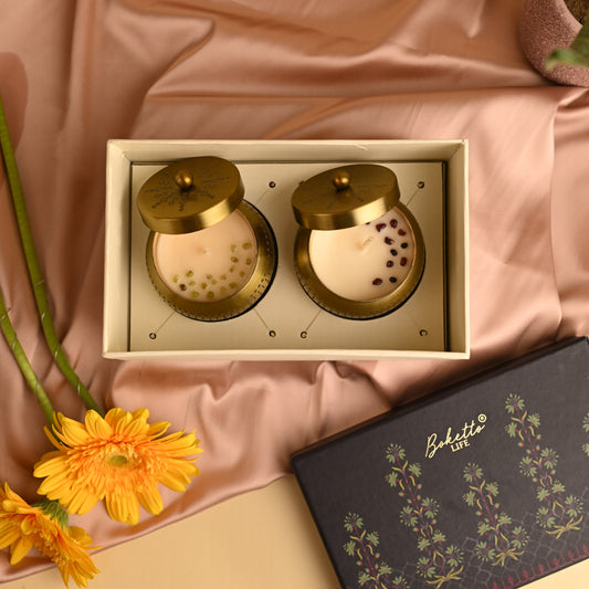 Bhava Candle Set in a gift box - Floral and Woody Citrus