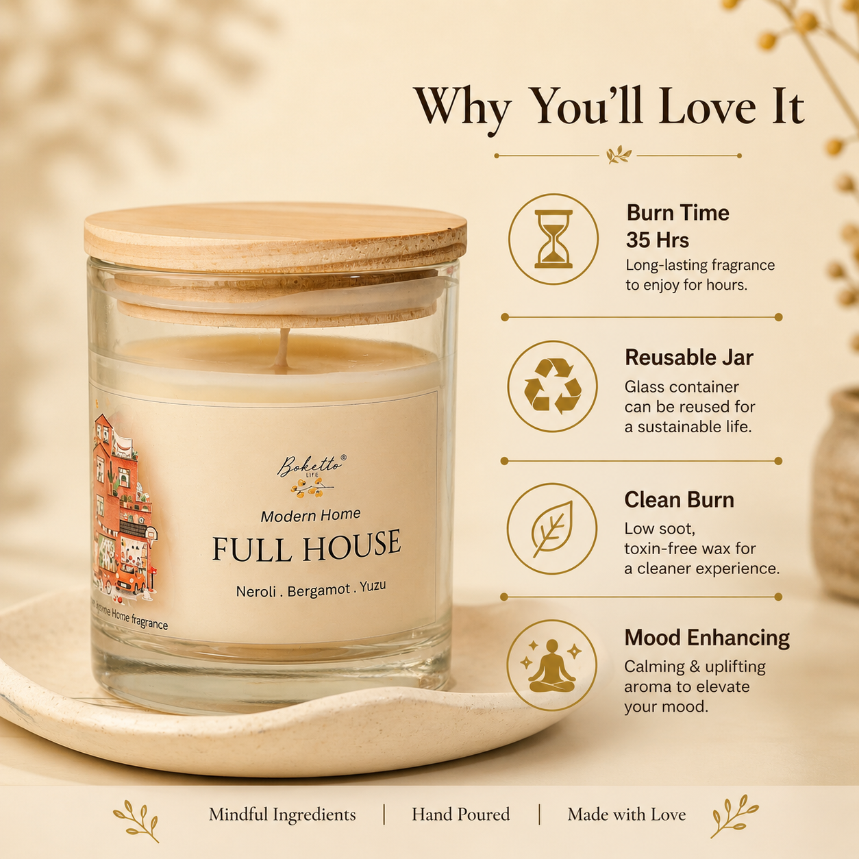Full House Candle – Neroli, Bergamot & Yuzu