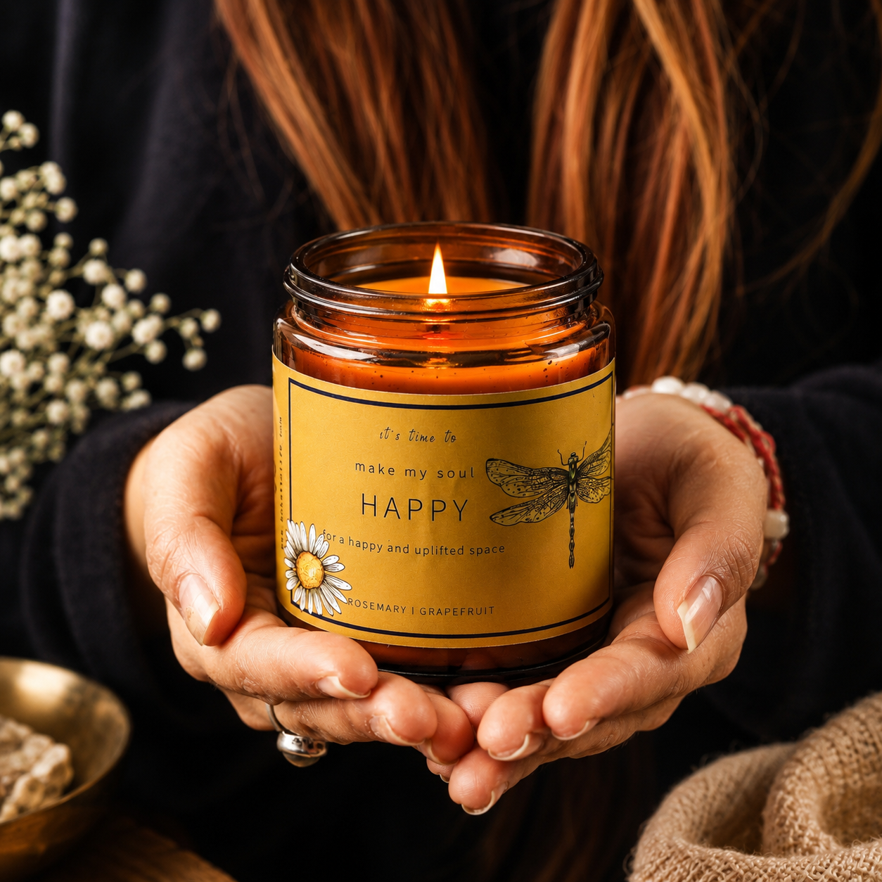 Soy wax candle - Meditation Candle - Happy