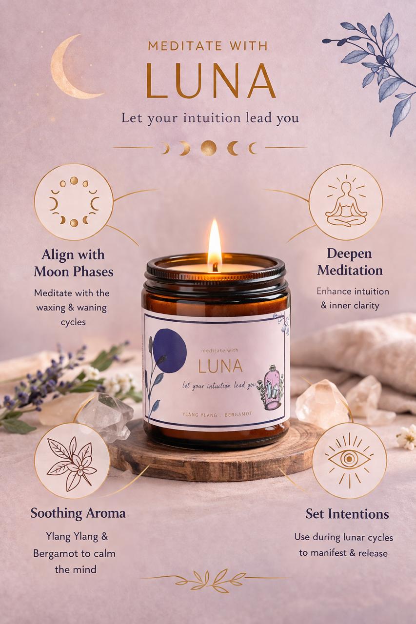 Soy wax candle - Meditation Candle - Luna