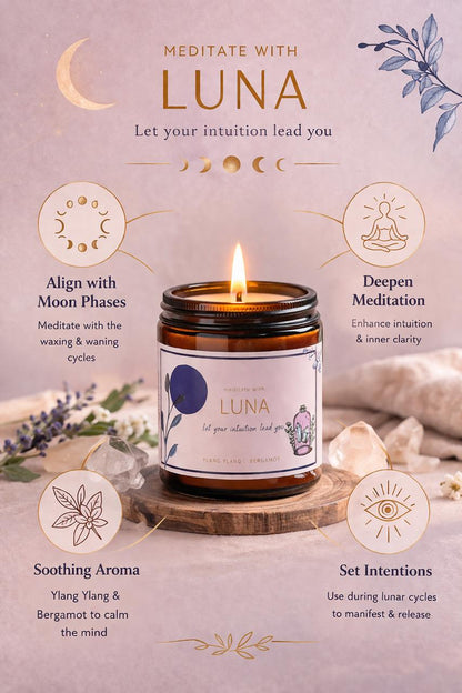 Soy wax candle - Meditation Candle - Luna