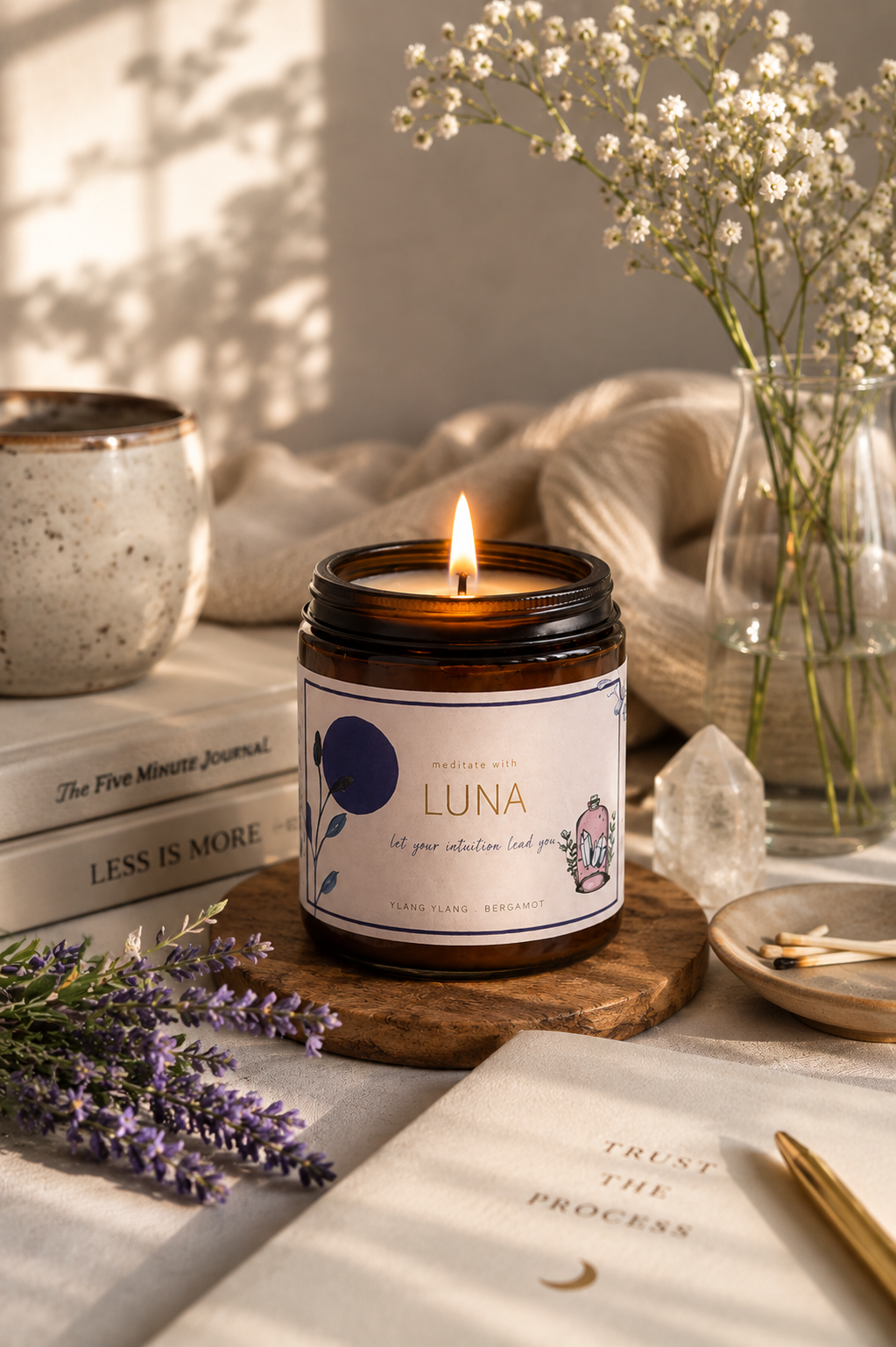 Soy wax candle - Meditation Candle - Luna