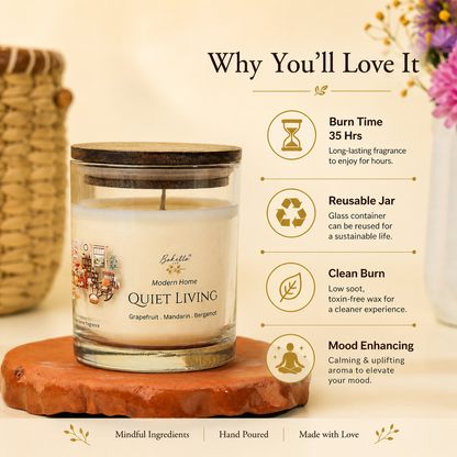 Quiet Living Candle – Grapefruit, Mandarin & Bergamot
