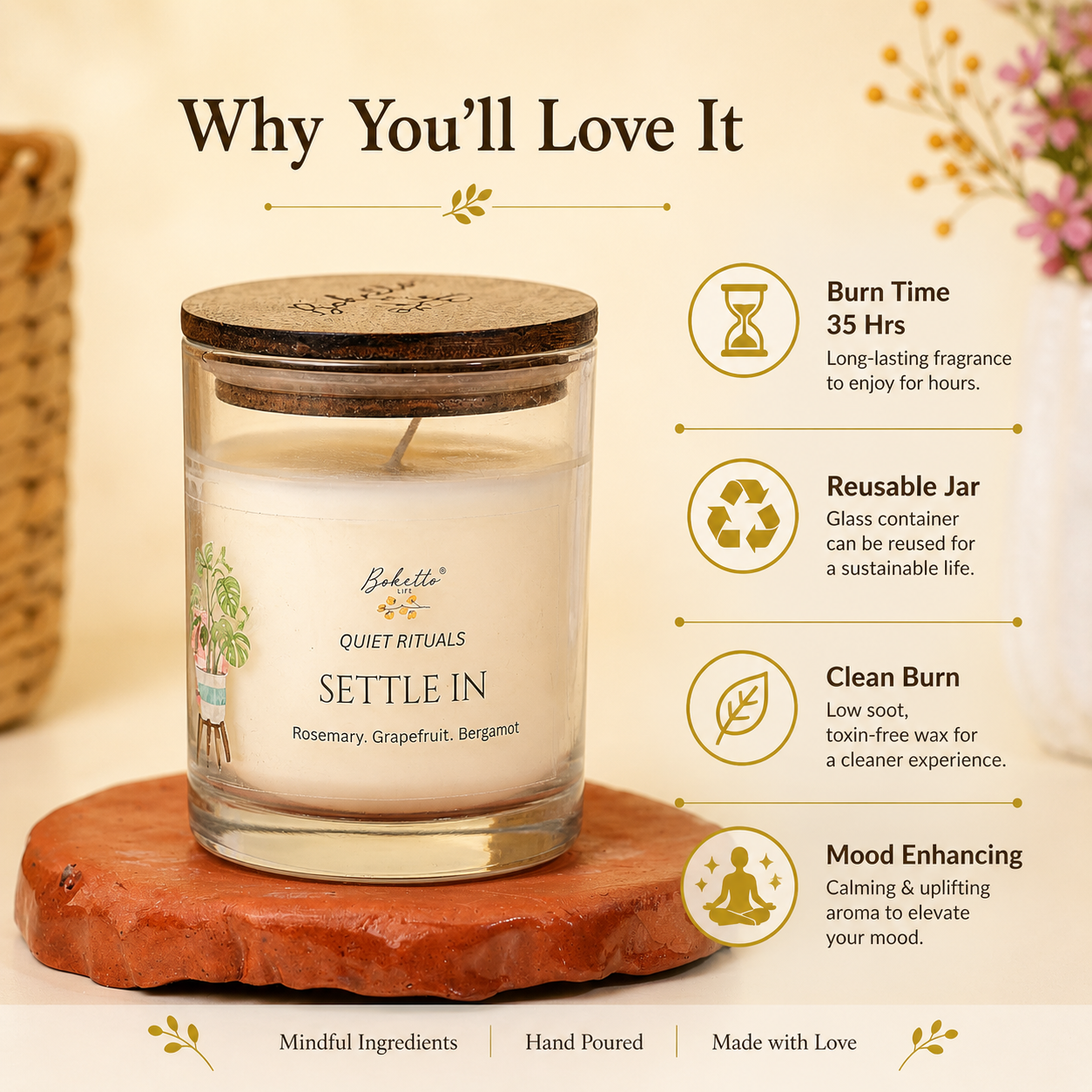 Settle In Candle – Rosemary, Grapefruit & Bergamot