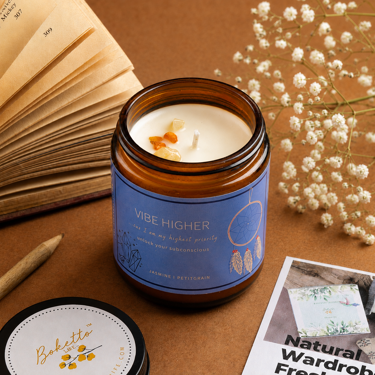 Soy wax candle - Meditation Candle - Vibe Higher