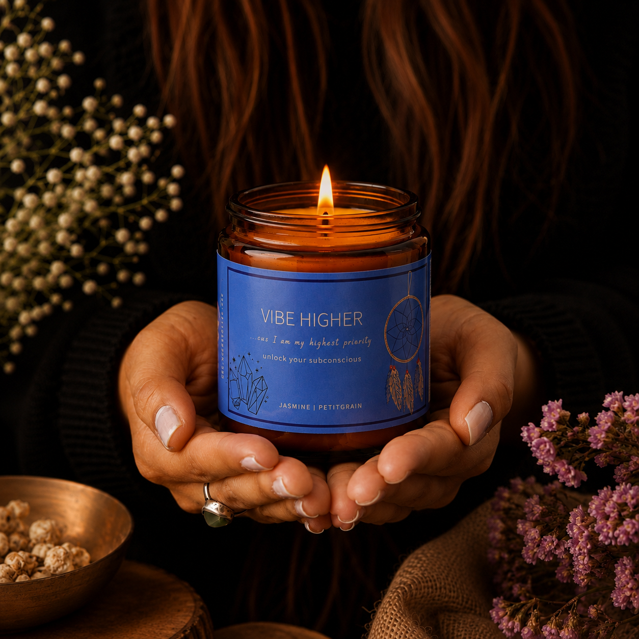 Soy wax candle - Meditation Candle - Vibe Higher