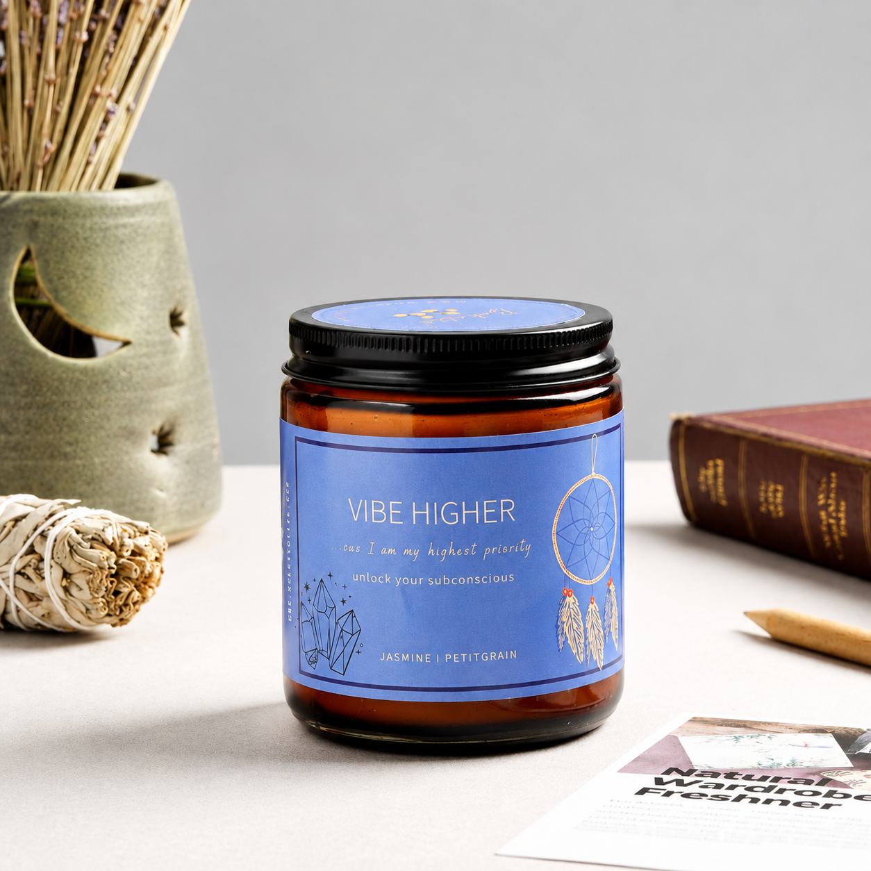 Soy wax candle - Meditation Candle - Vibe Higher