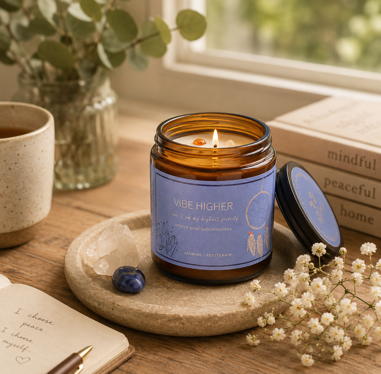 Soy wax candle - Meditation Candle - Vibe Higher