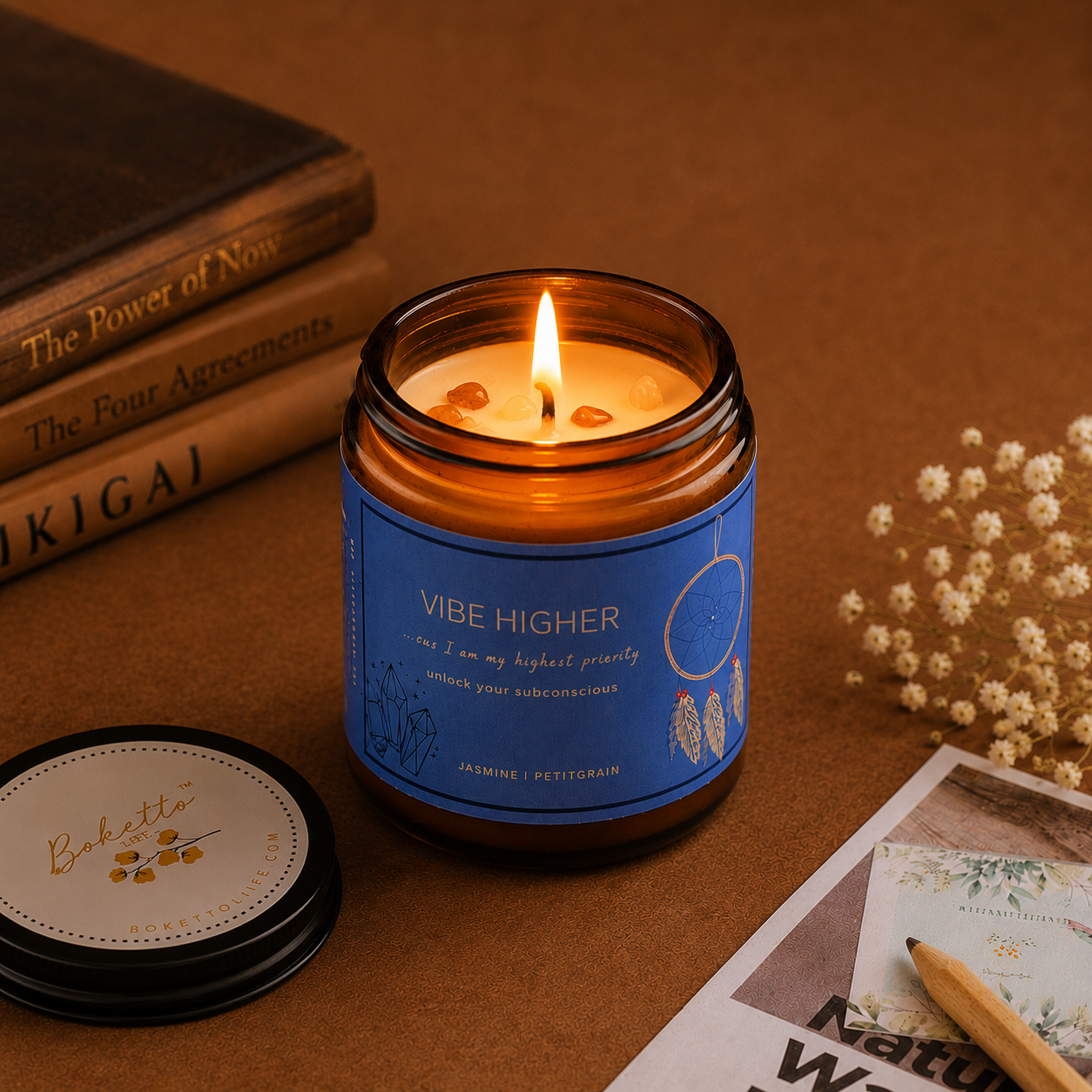 Soy wax candle - Meditation Candle - Vibe Higher
