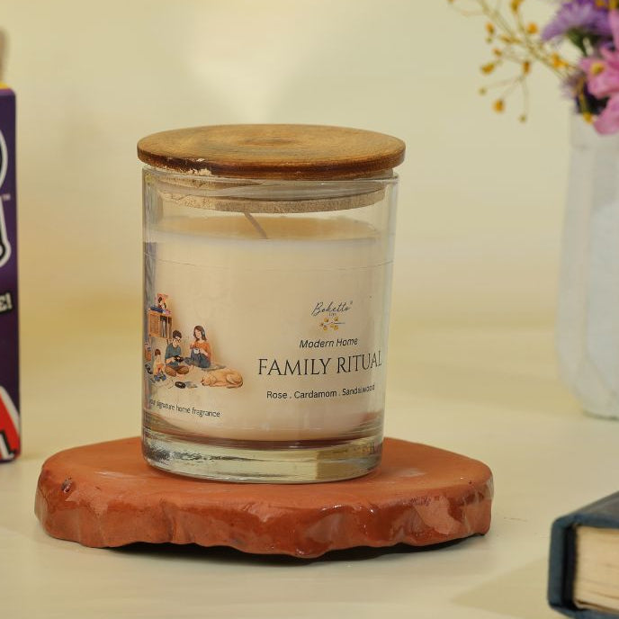 Family Ritual Candle – Rose, Cardamom & Sandalwood
